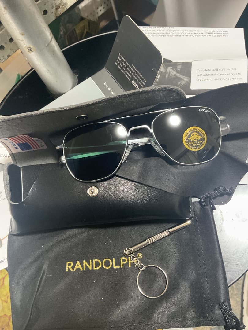 RANDOLPH シルバー アビエイターサングラス