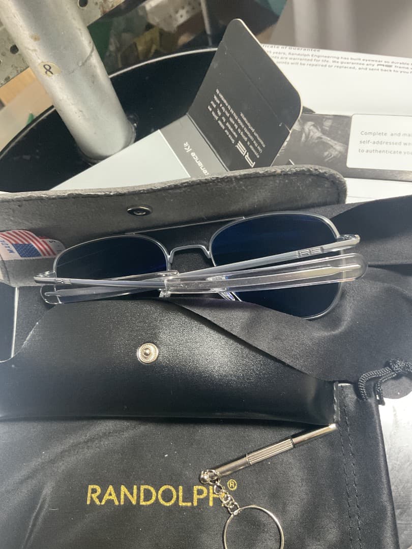 RANDOLPH シルバー アビエイターサングラス