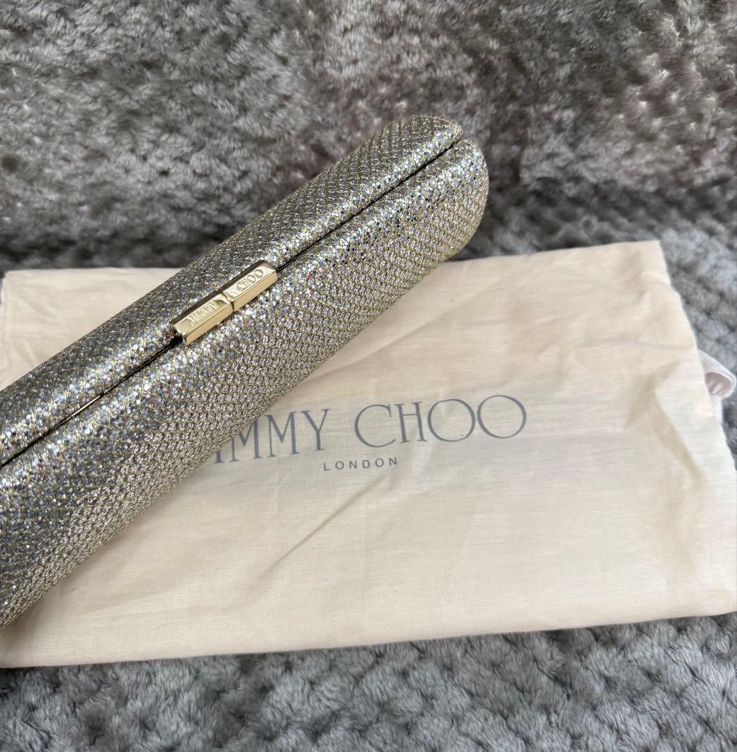JIMMY CHOO ジミーチュウ　グリッター　クラッチ　シルバー/ゴールド