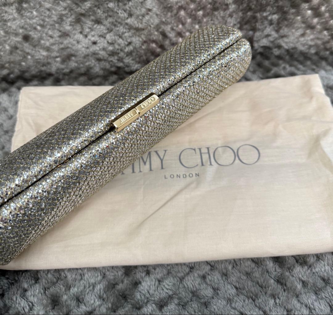 JIMMY CHOO ジミーチュウ　グリッター　クラッチ　シルバー/ゴールド