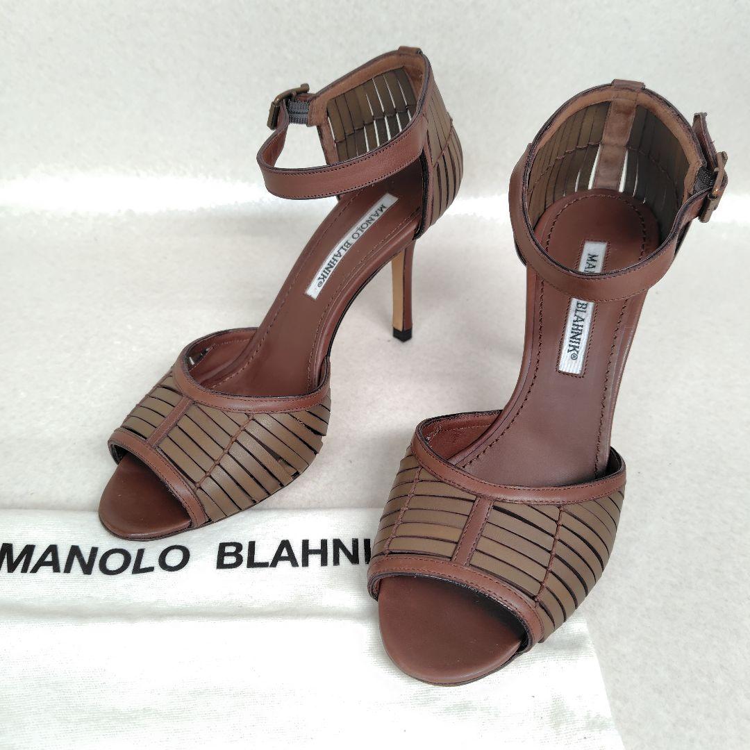 ★美品★マノロブラニク パンプス 23.5cm サンダル ウィーブ ピンヒール