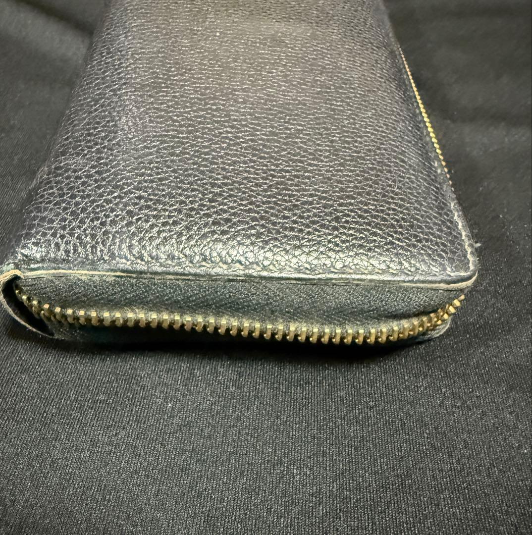 グッチ GUCCI ズゥミ カーフレザーラウンドファスナー ブラック