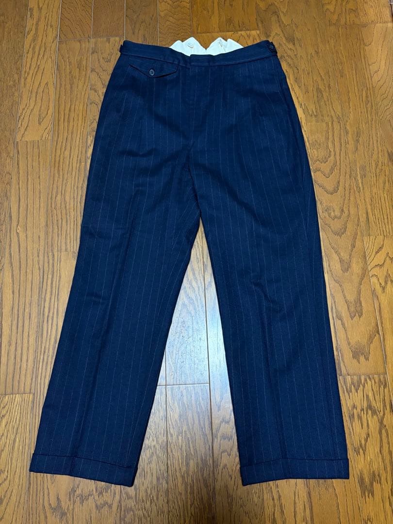 スーツ 1930s風 英国輸入 レトロ 戦前 ネイビー ストライプ スリーピース