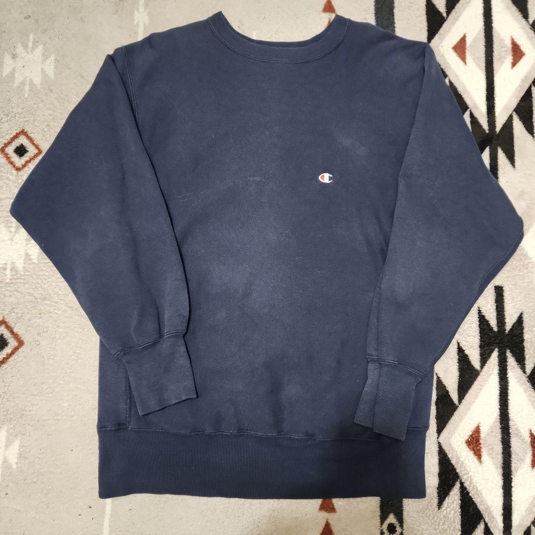 USA製 90s刺繍タグ チャンピオン リバースウィーブ ネイビー XL