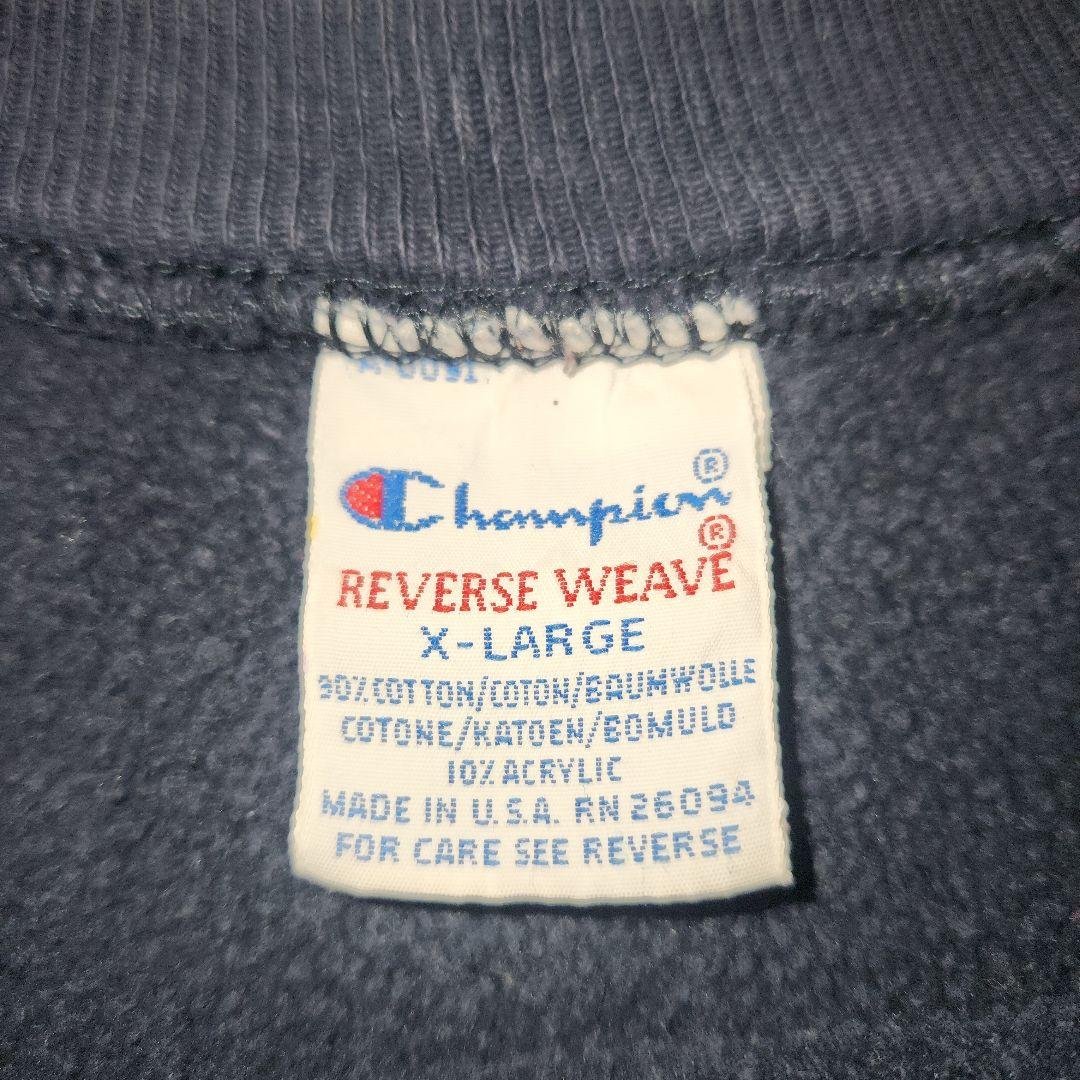 USA製 90s刺繍タグ チャンピオン リバースウィーブ ネイビー XL