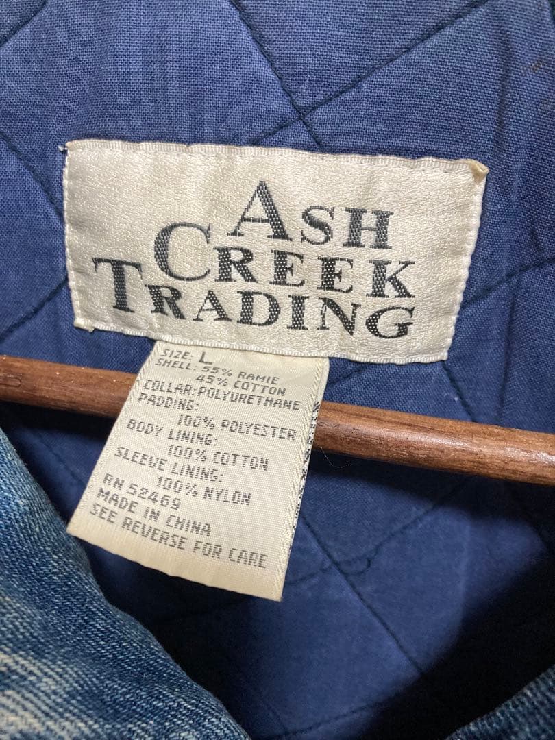 ASH CREEK TRADING デニムジャケット　ブルゾン　レザー　古着