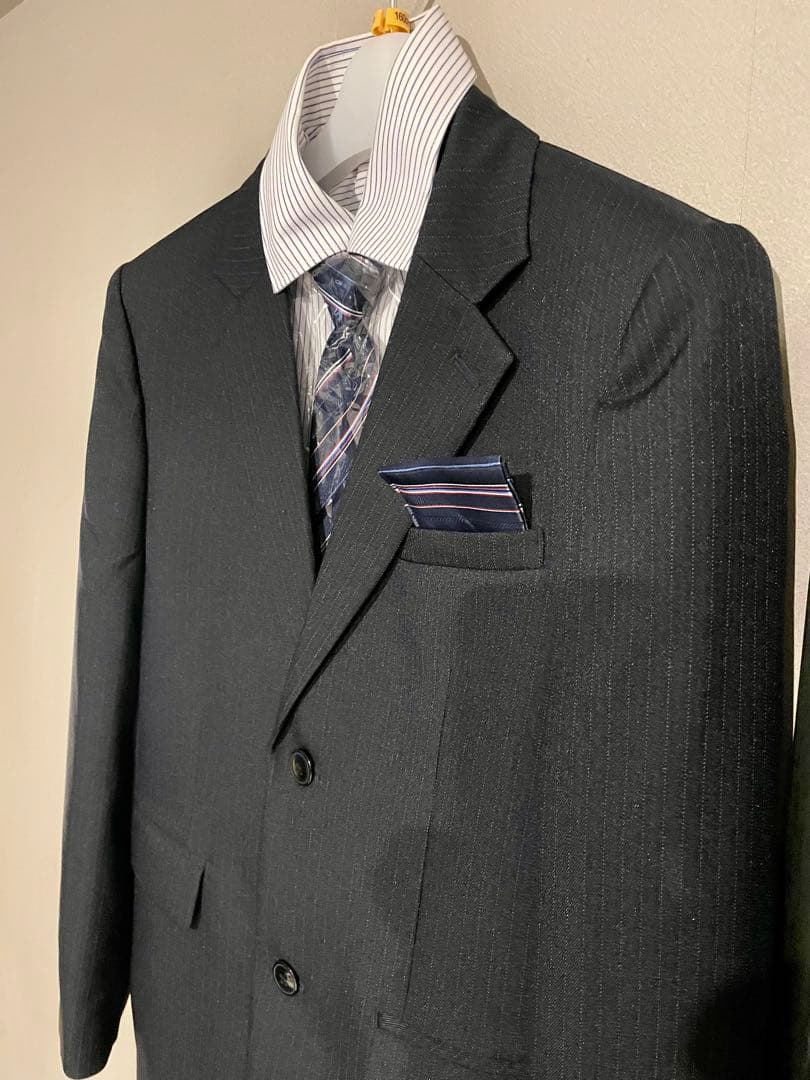 卒業式 スーツ5点セット▪️ネイビー ストライプ▪️フォーマルスーツ▪️160cm