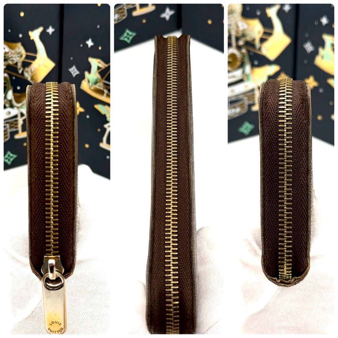 ルイヴィトン ジッピーウォレット モノグラム ラウンドファスナー 長財布 茶色