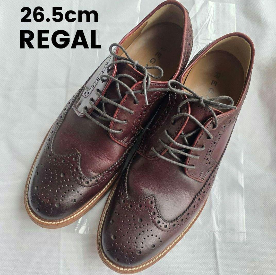 K様【中古/美品】REGALバーガンディ レザー ブローグシューズ 26.5cm