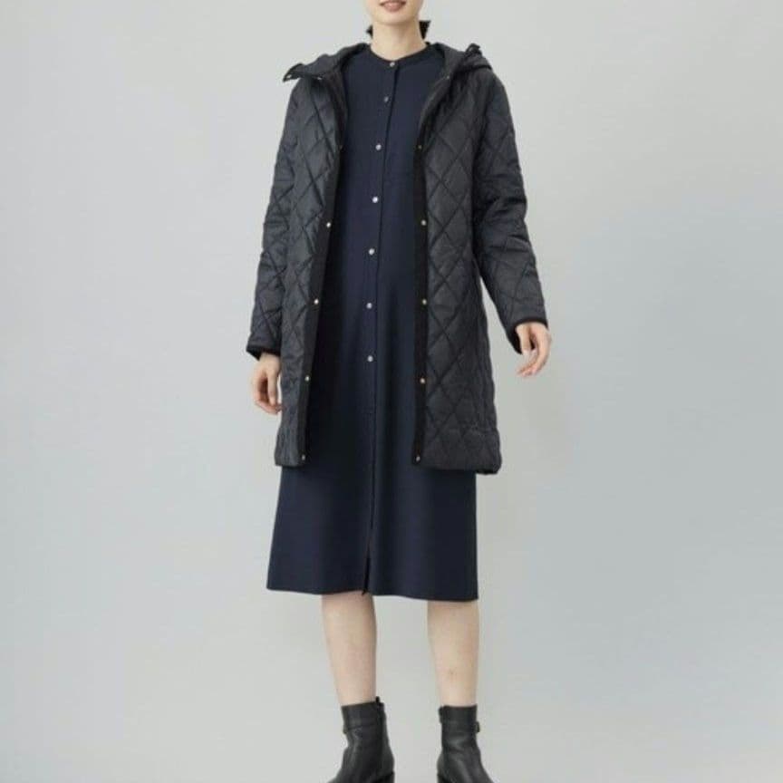 T/Rウォッシャブルギャバ バンドカラー ワンピース ¥31,020