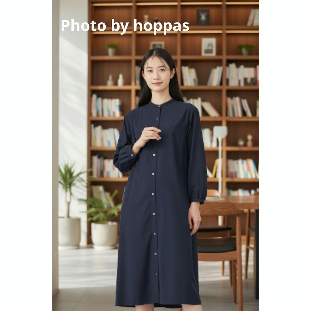 T/Rウォッシャブルギャバ バンドカラー ワンピース ¥31,020