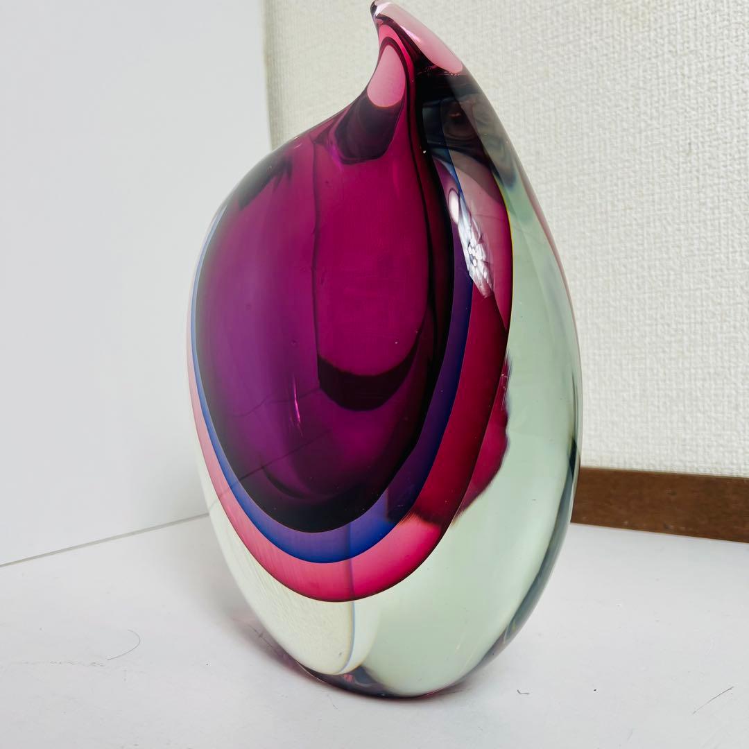 ムラーノ　ビンテージ　花瓶　フラワーベース　イタリア　ムラノ　アンティーク