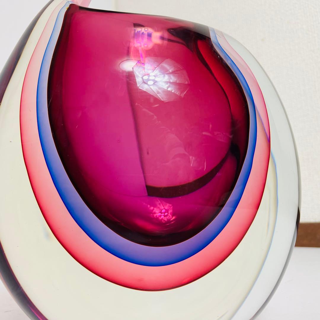 ムラーノ　ビンテージ　花瓶　フラワーベース　イタリア　ムラノ　アンティーク