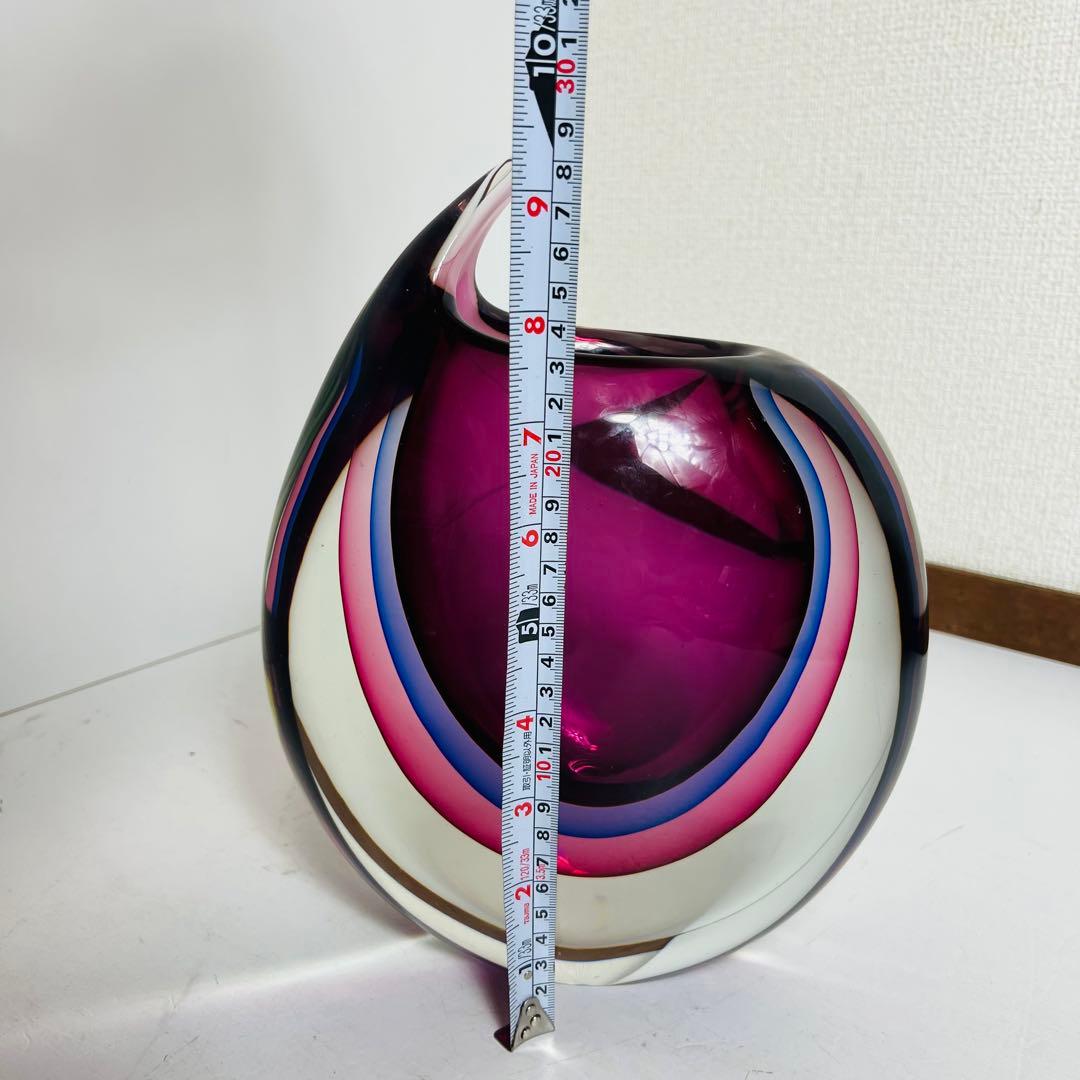 ムラーノ　ビンテージ　花瓶　フラワーベース　イタリア　ムラノ　アンティーク