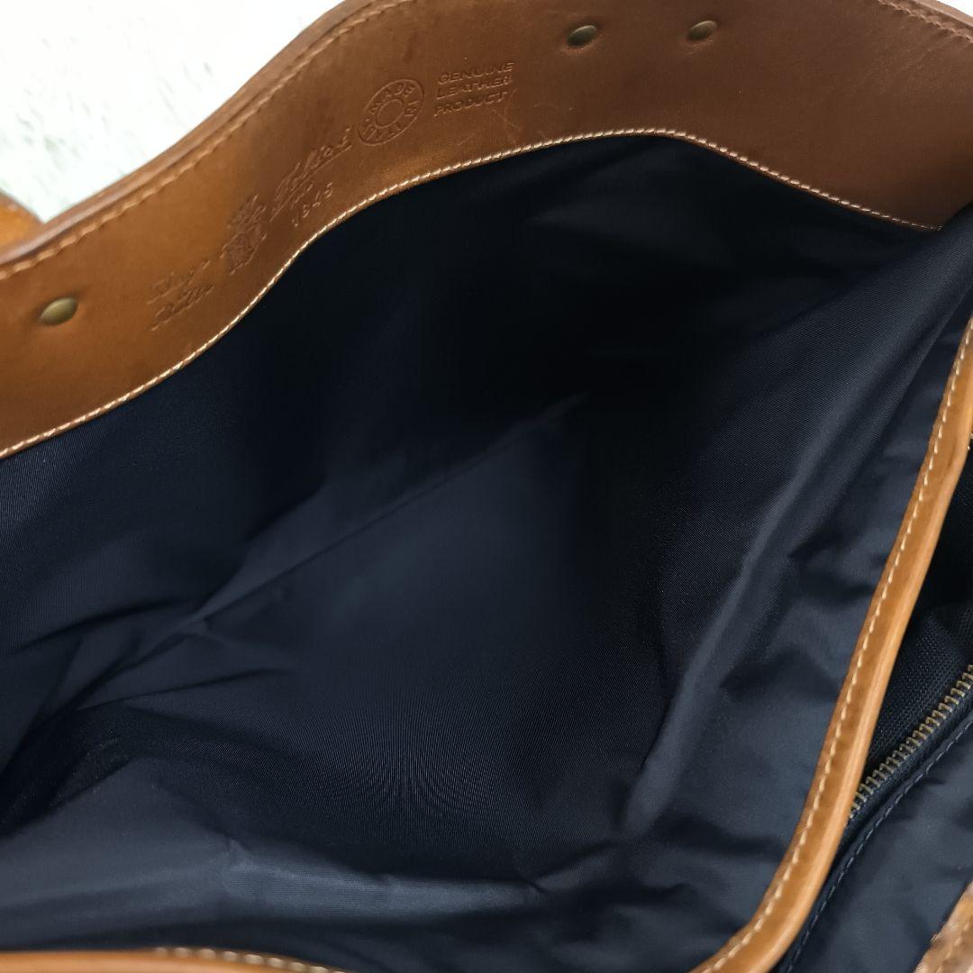 ✨極美品✨ フェリージ ブリーフケース ナイロン レザー 紺茶 B4可 1845