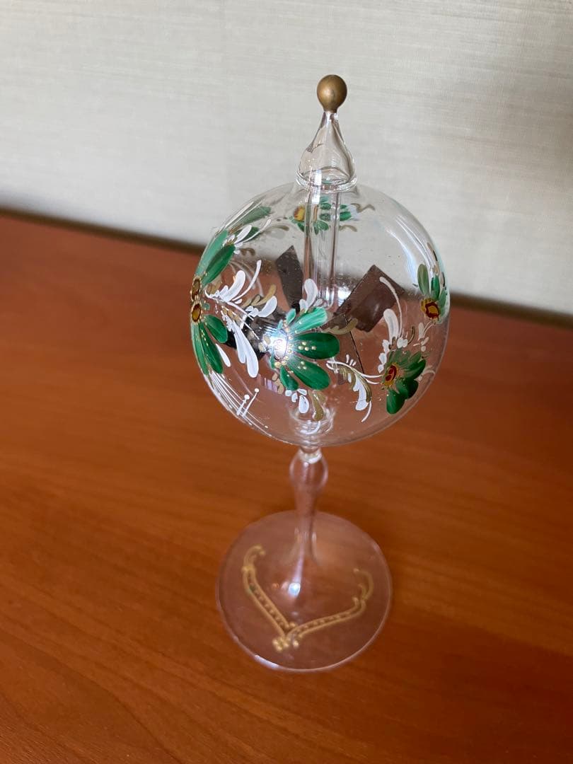 ラジオメーター　ハンドメイド ガラス製 花柄