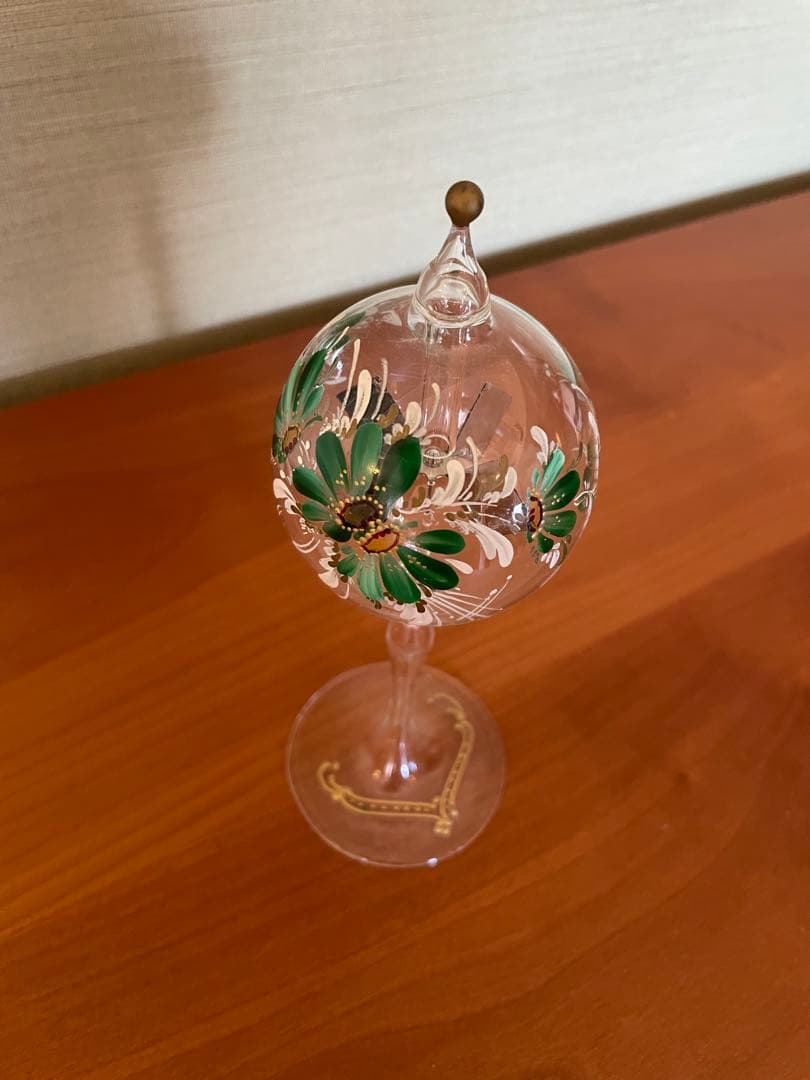 ラジオメーター　ハンドメイド ガラス製 花柄