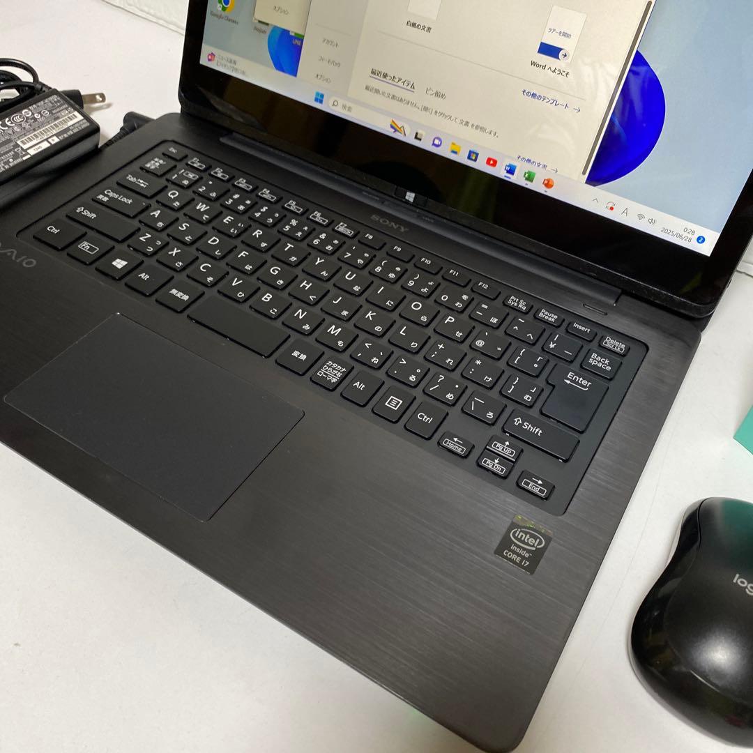 Windows11 オフィス2024年Core i7 SSD SONYノートPC