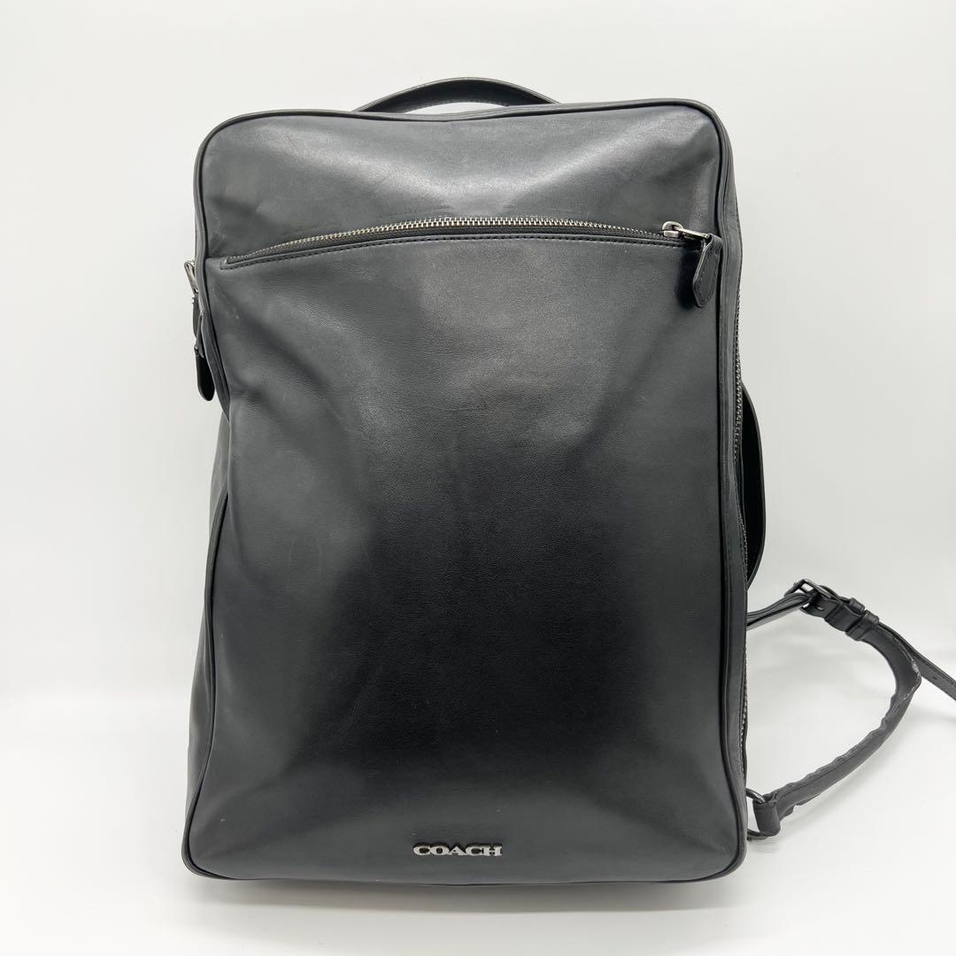 COACH　グラハム　バックパック　3way　ビジネス　レザー　ブラック　A4