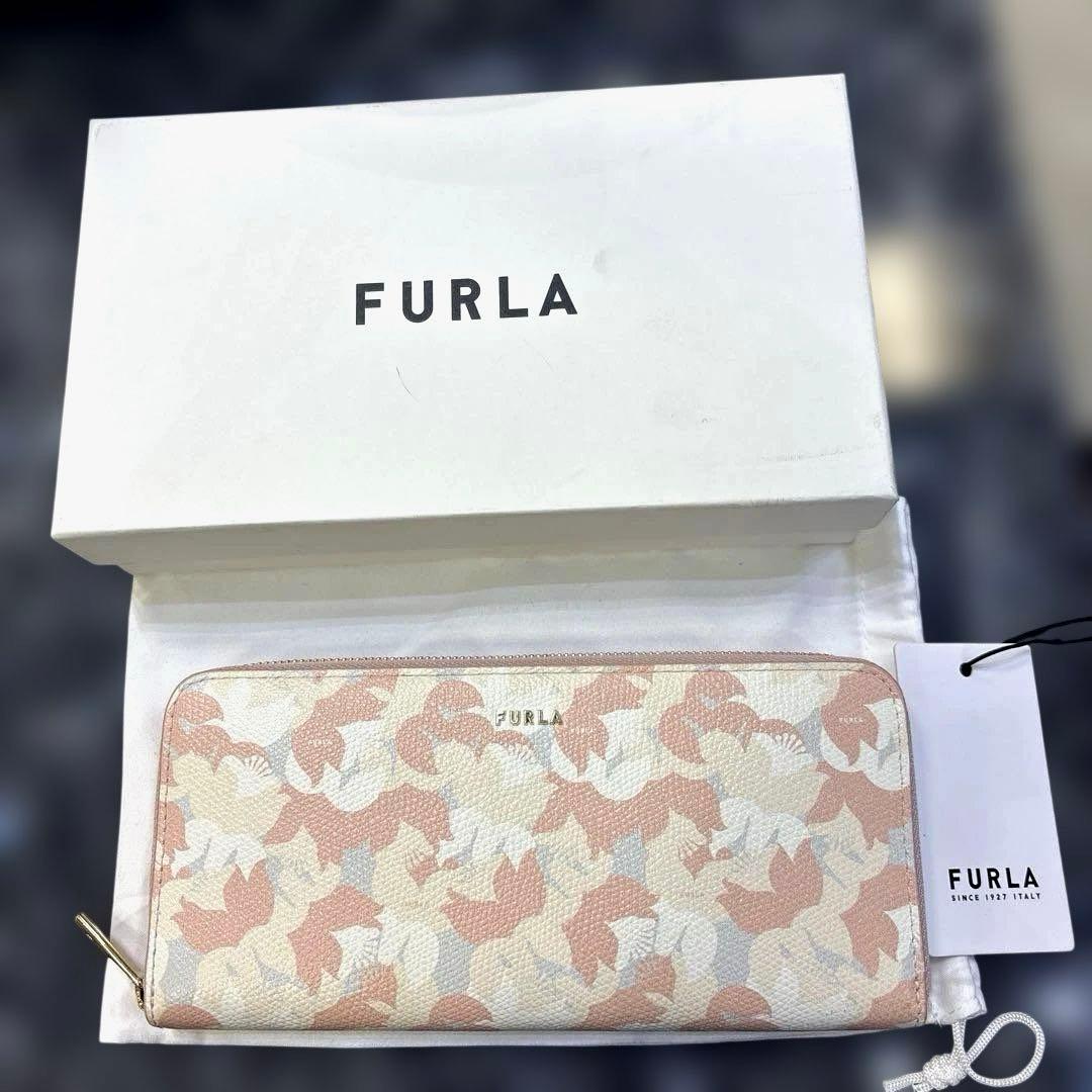 フルラ長財布 BABYLON XL ZIP AROU 花柄 ピンククリーム未使用