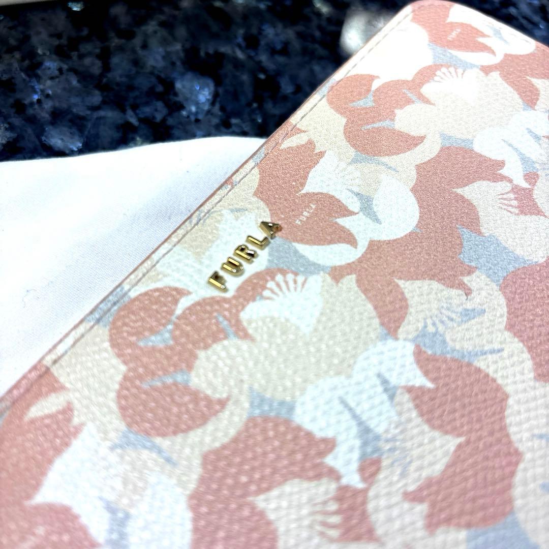 フルラ長財布 BABYLON XL ZIP AROU 花柄 ピンククリーム未使用