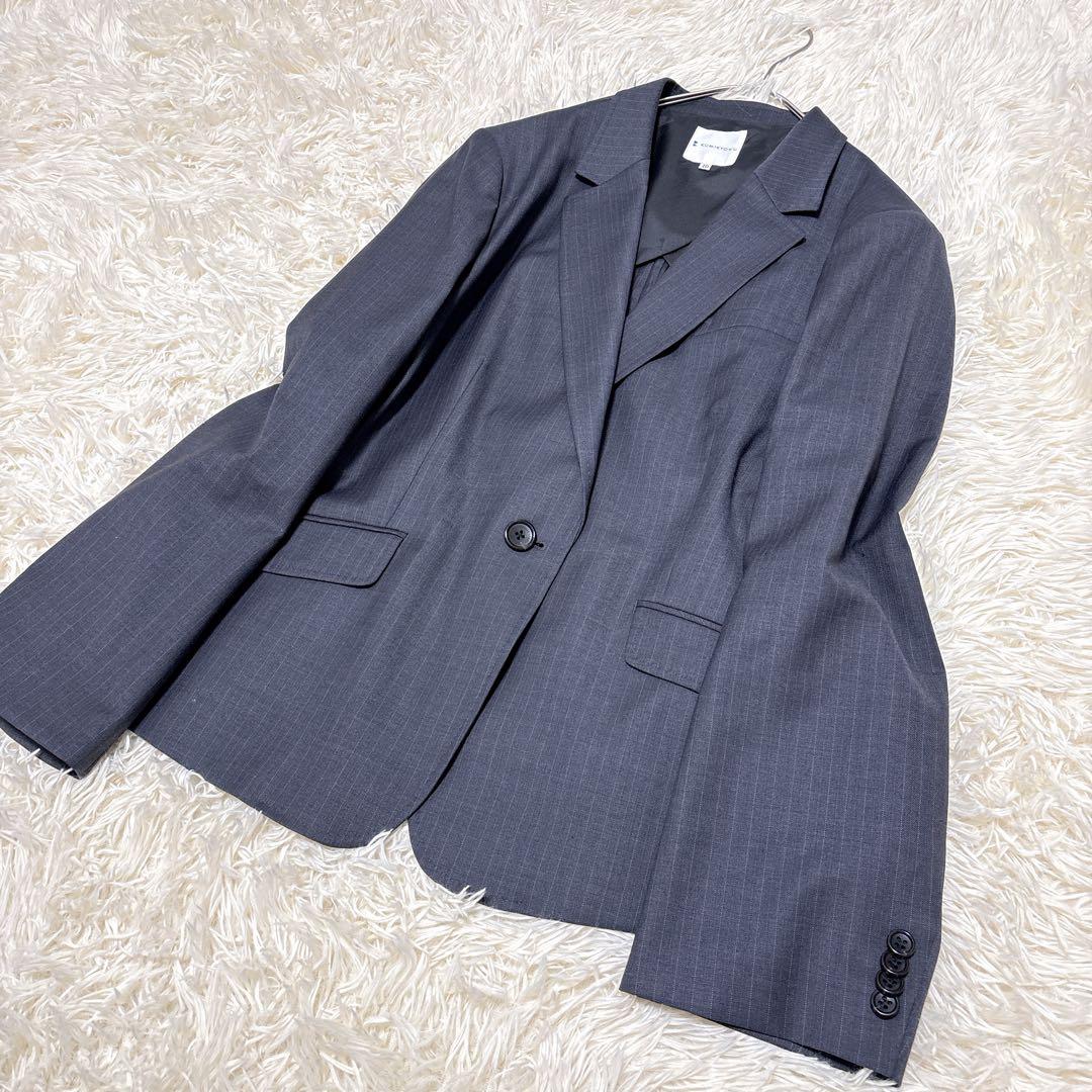 極美品 大きいサイズ 組曲 L T/Wスーティング テーラードジャケット【7L】