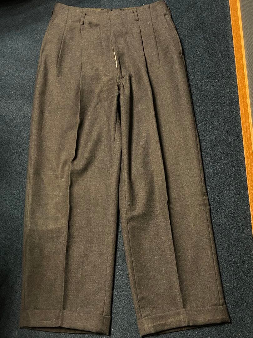 断捨離系さま専用 50'S ヴィンテージ スーツ 上下セット ネイビー カスリ柄