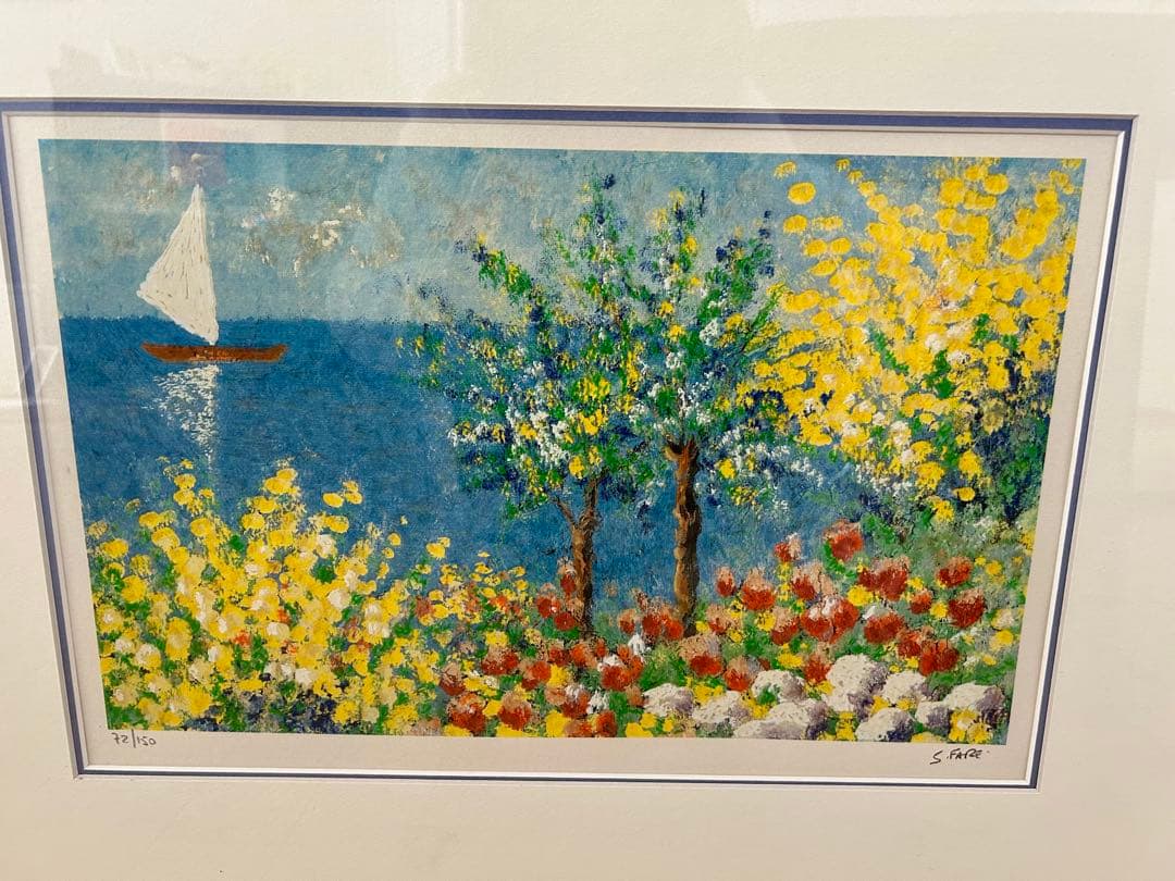 【サイン入・美品】イタリアの人気画家セルジオ・ファーレ　リトグラフ　64×50