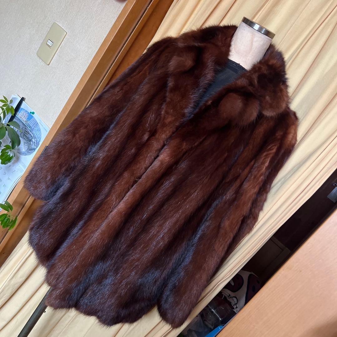 送料　ブラウンファー コート