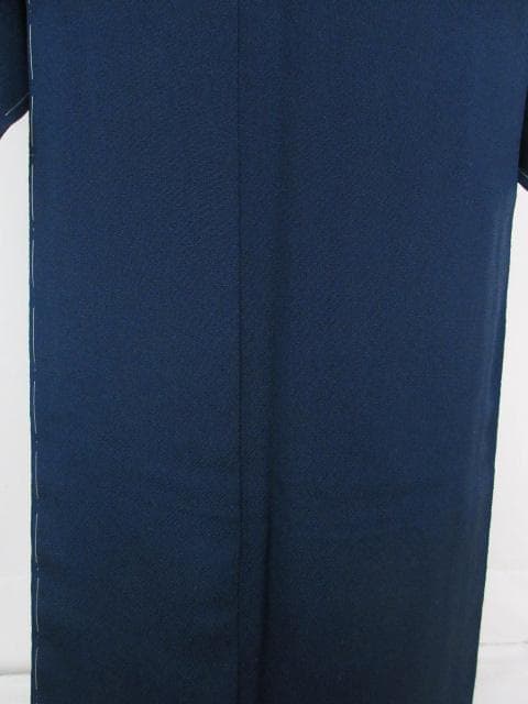 新古品！日本和裁士会＊八丁撚糸＊鉄紺色＊色無地＊着物＊１５７ｃｍ＊裄６６