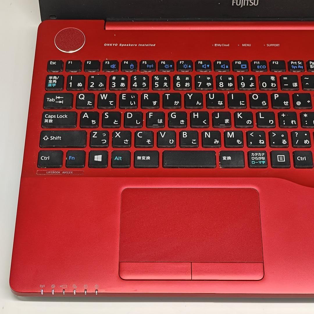 【富士通】AH53 高性能i7 SSD512GB 16GB レッド ノートPC