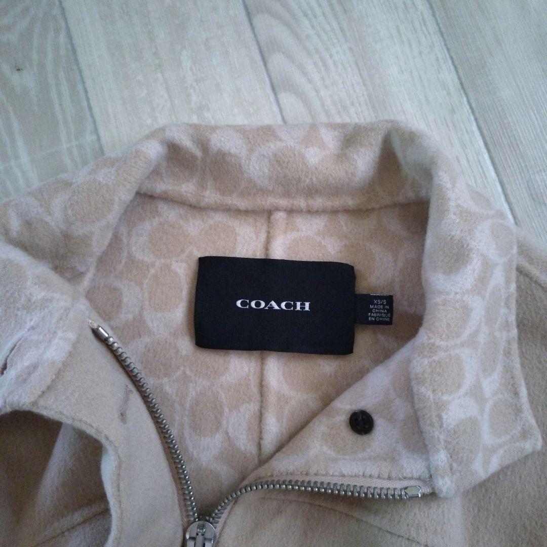 美品✨️コーチ　ダブルフェイスシグネチャー ウール ケープ　ベルテッド　総柄