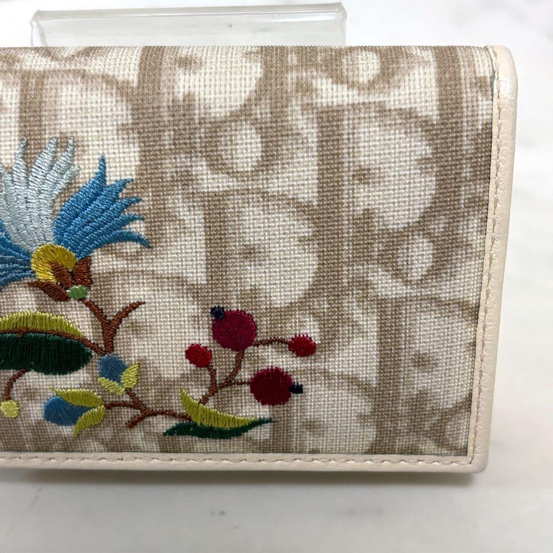Dior ディオール 花刺繍 トロッター 総柄 pvc レザー カード 名刺入れ