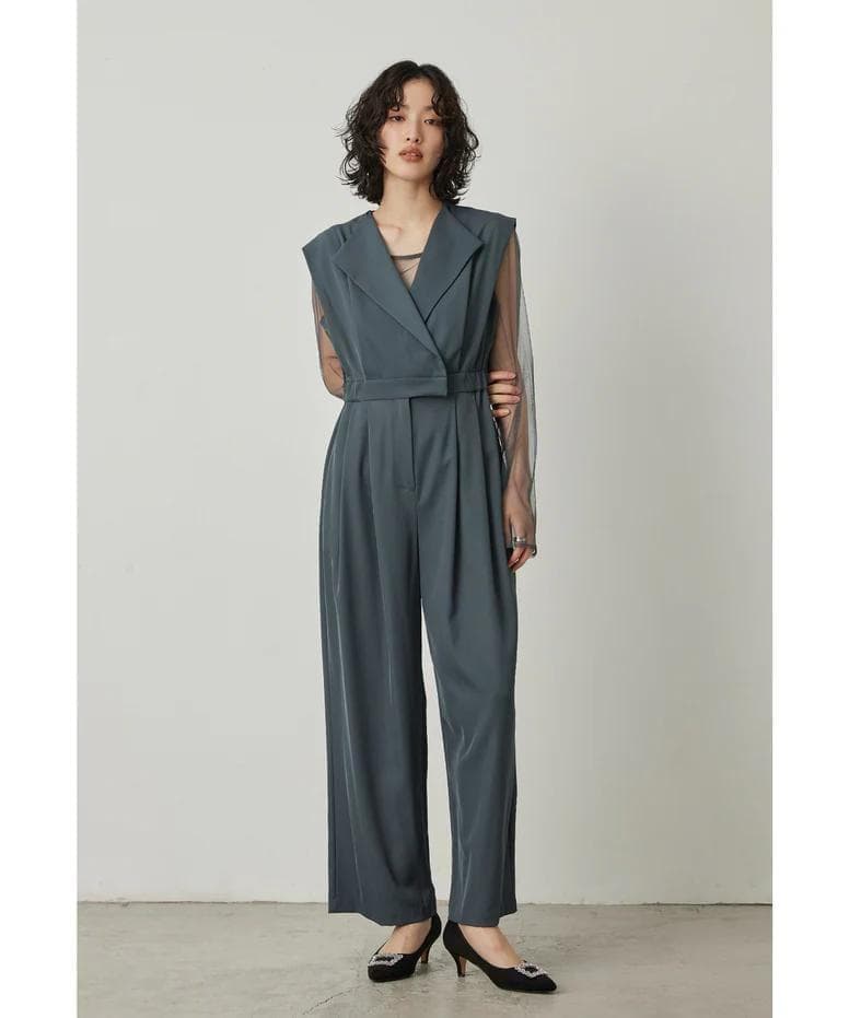 美品 niana ニアナ スタンドアウトカラーオールインパンツ M パーティー