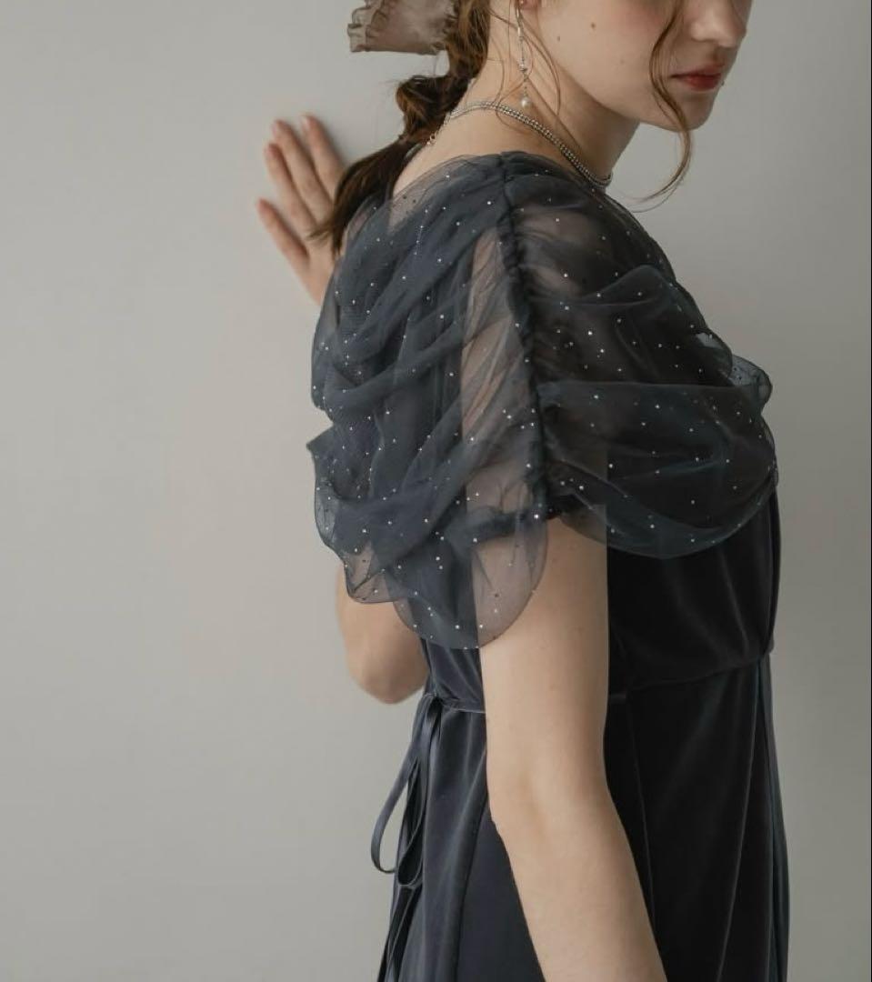 dolly doll チュールケープデザインマーメイドドレス