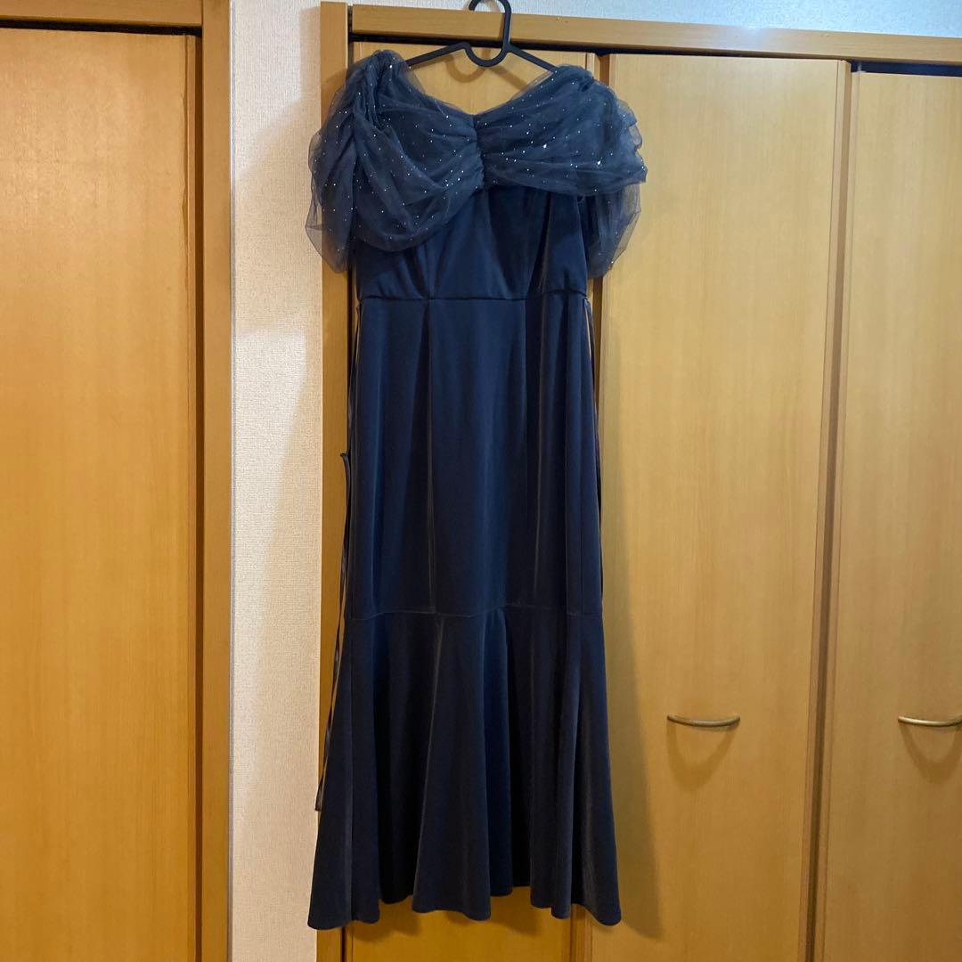 dolly doll チュールケープデザインマーメイドドレス