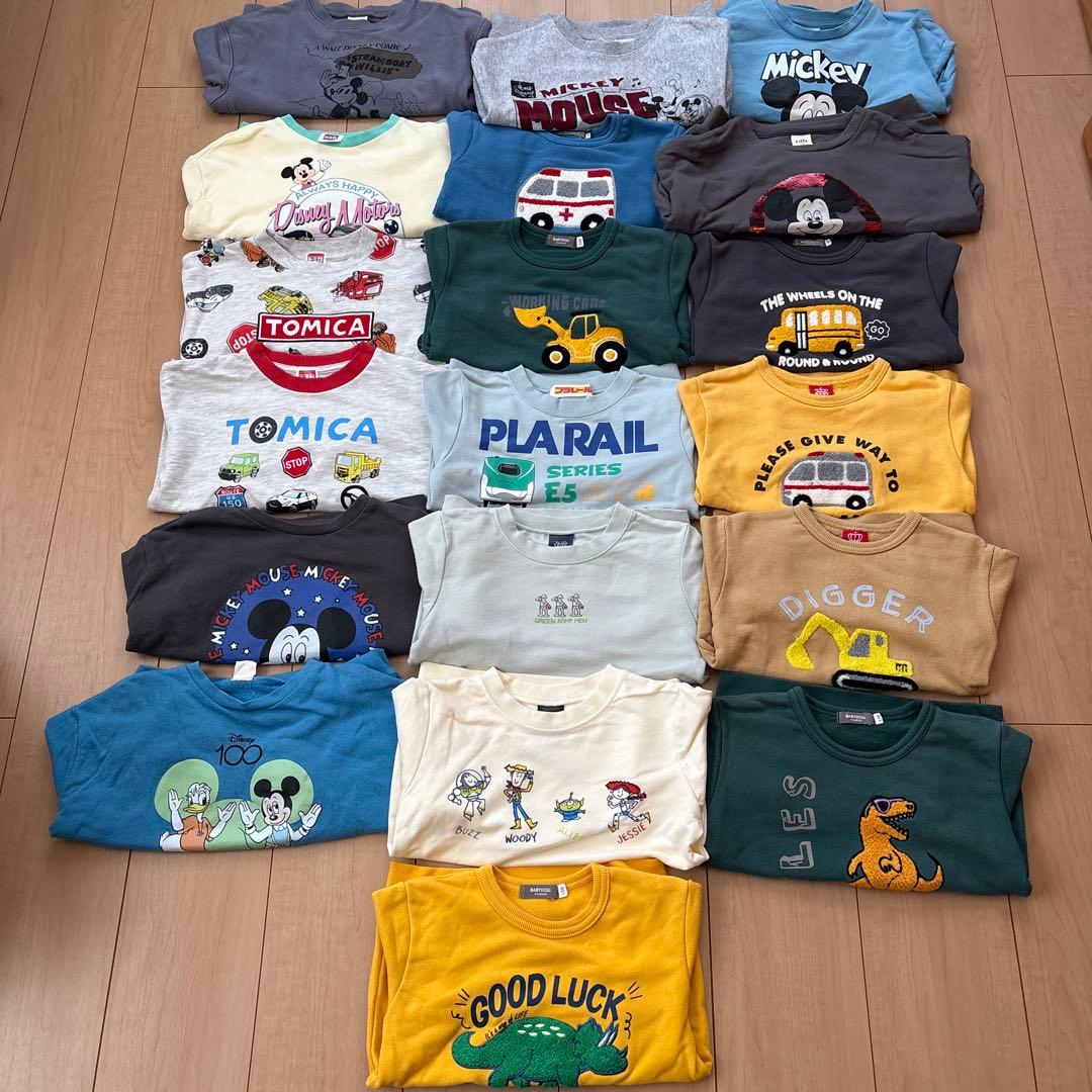 男の子110サイズまとめ売り。トレーナー19＆レギンス12＆訳あり5＆おまけ付き