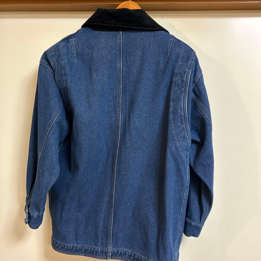 【のっぽROSIEE】裏起毛デニムジャケット ブルー