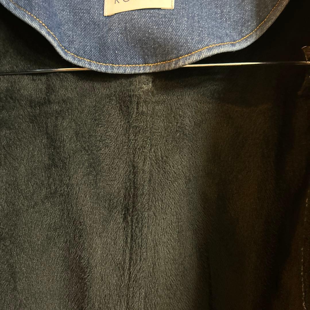 【のっぽROSIEE】裏起毛デニムジャケット ブルー