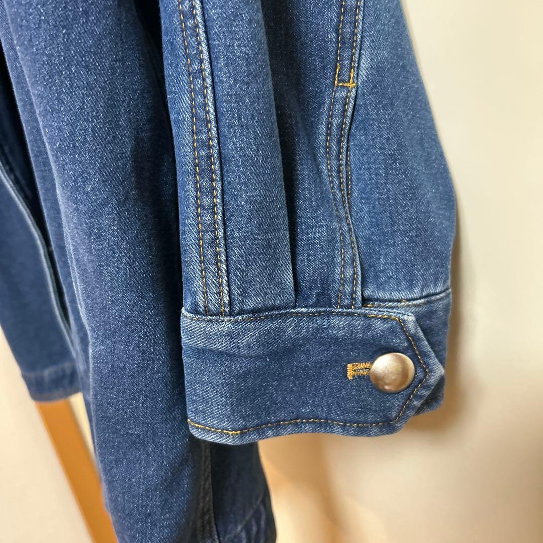 【のっぽROSIEE】裏起毛デニムジャケット ブルー