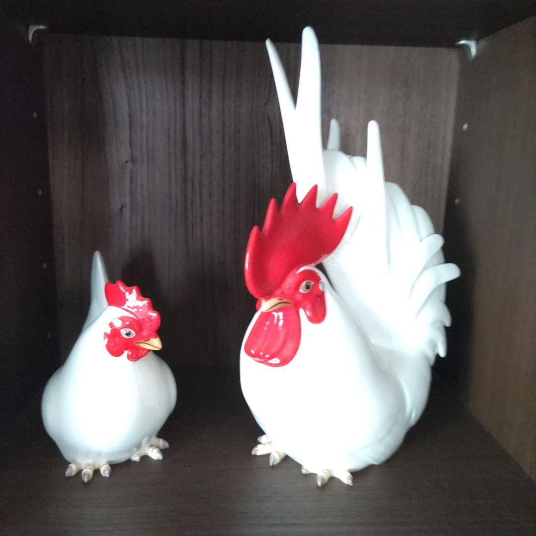 Noritake　ノリタケ　置物　フィギュリン　雄鶏　雌鶏　鶏　にわとり