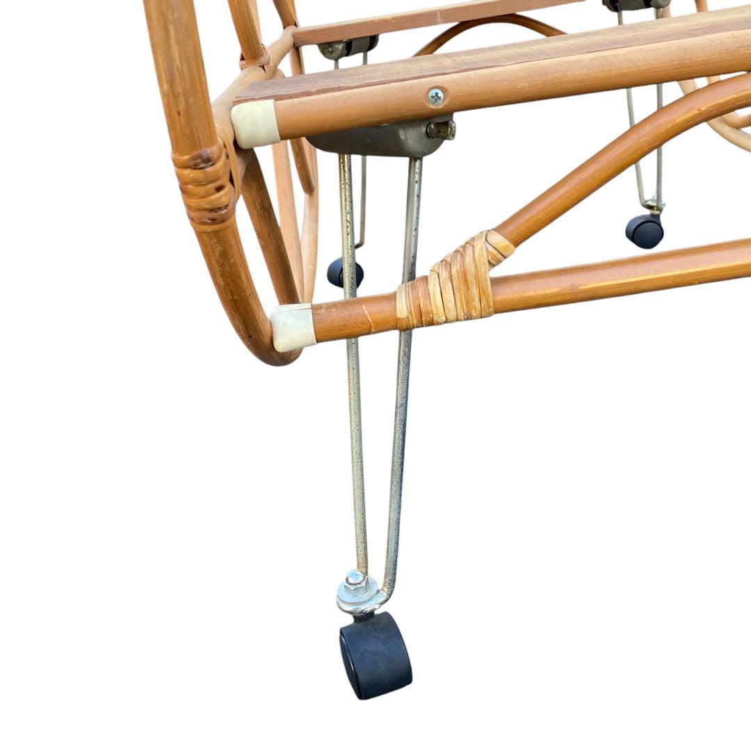 ✨籐かご　ラタン　ゆりかご　キャスター付き　ゆらゆら