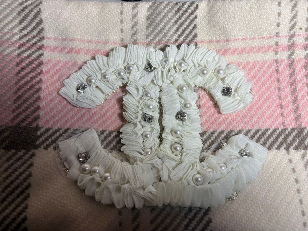 CHANEL ツイード トートバッグ シフォン ピンク 未使用