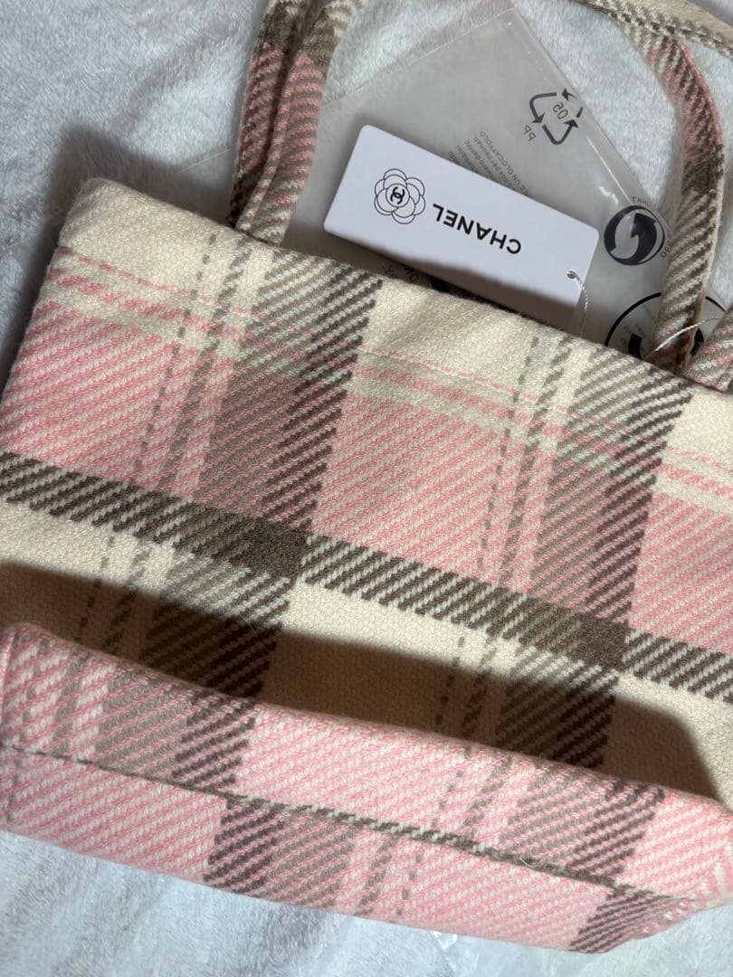 CHANEL ツイード トートバッグ シフォン ピンク 未使用