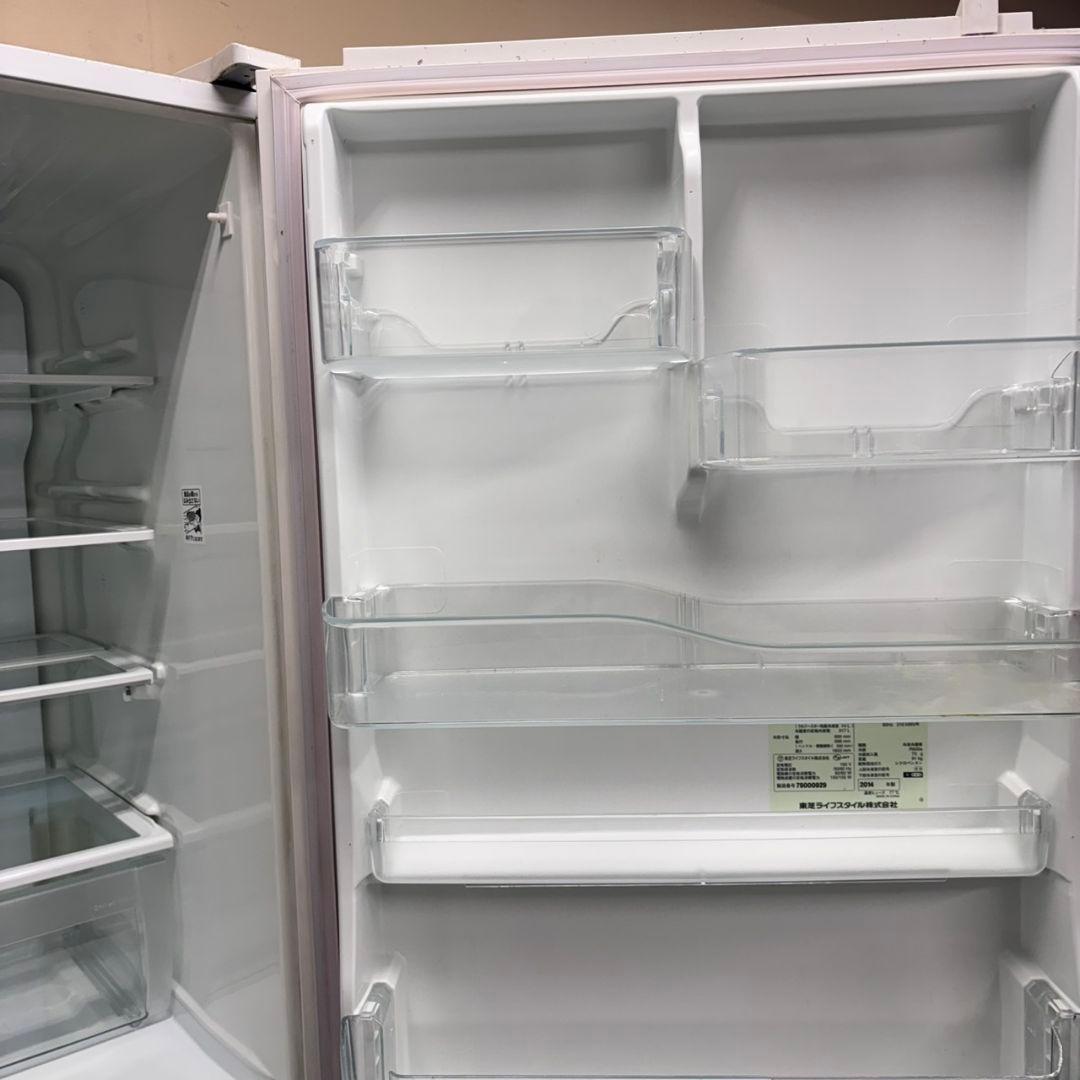 592 東芝　大型冷蔵庫　400L強　右開き　自動製氷　5ドア　ガラスパネル