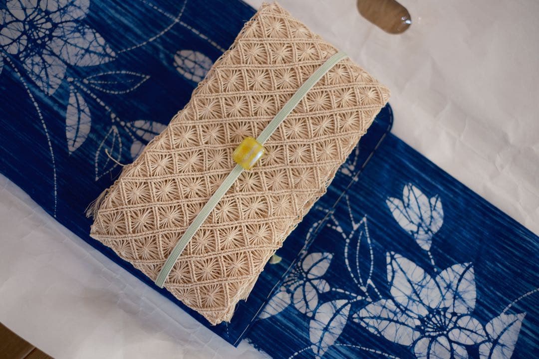 希少【竺仙】未使用しつけ糸付き⭐︎ろうけつ染め⭐︎桔梗　青　浴衣