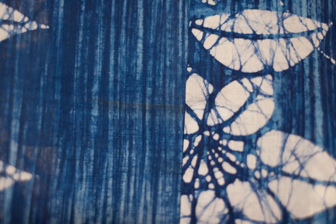 希少【竺仙】未使用しつけ糸付き⭐︎ろうけつ染め⭐︎桔梗　青　浴衣