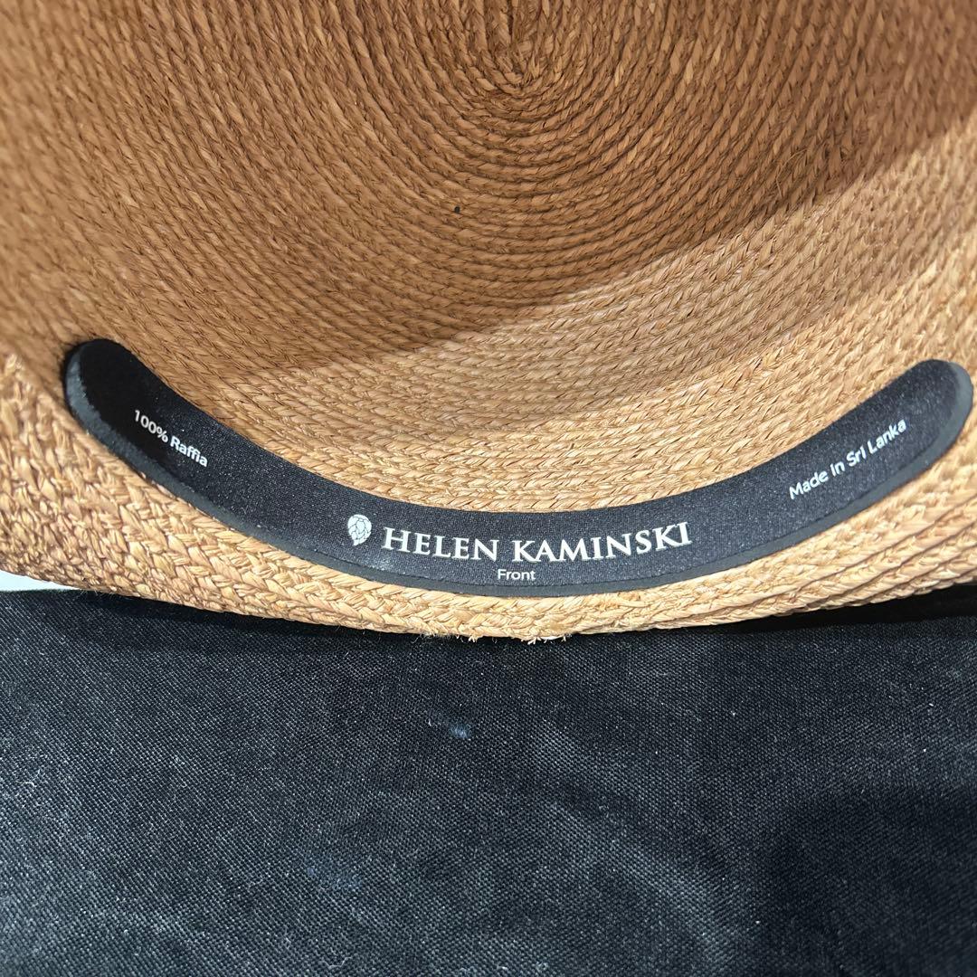 ヘレンカミンスキー 麦わら帽子 ラフィアハット 帽子 リボン ベージュ　上品