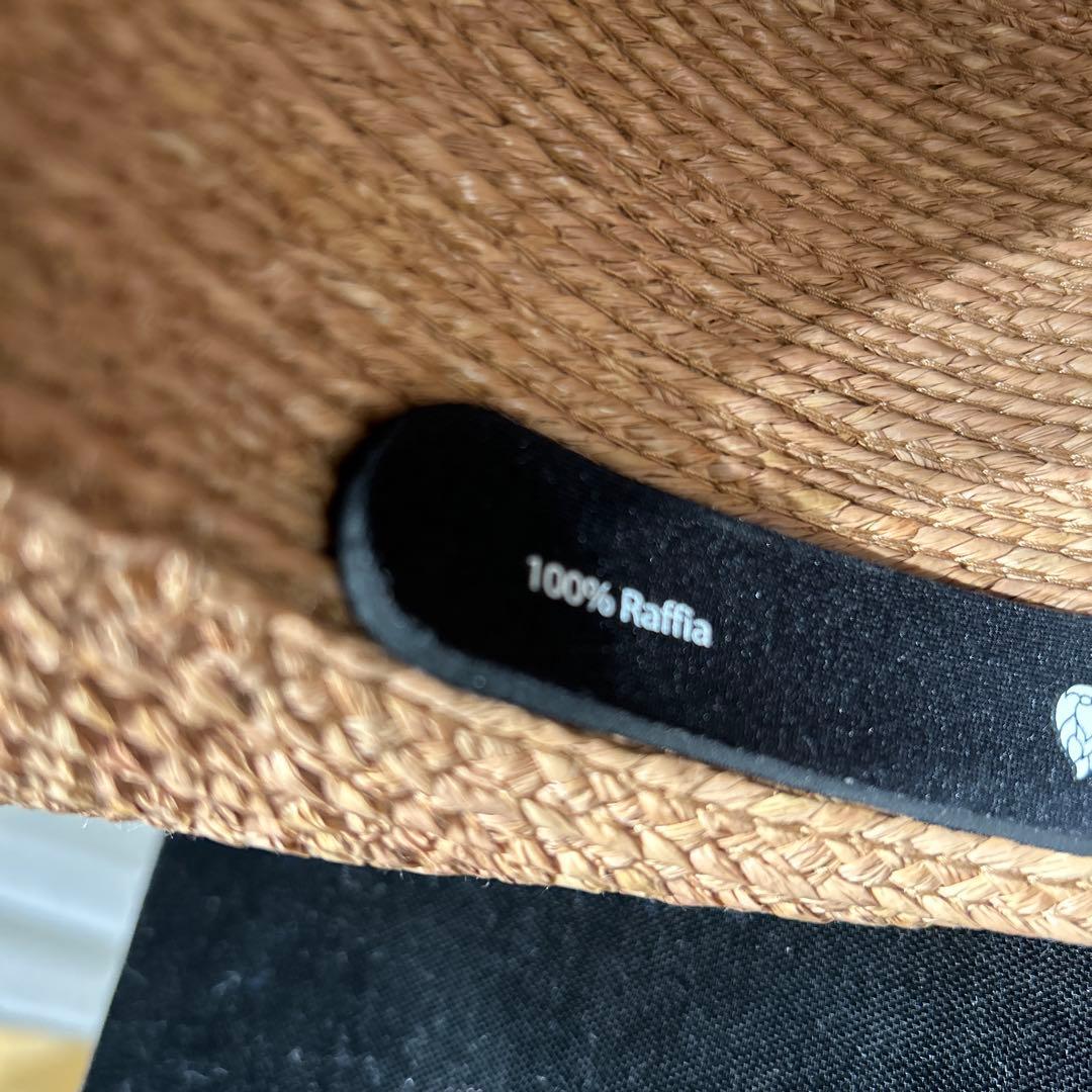 ヘレンカミンスキー 麦わら帽子 ラフィアハット 帽子 リボン ベージュ　上品