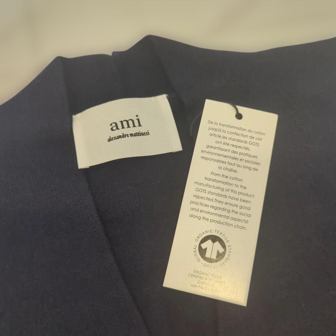 Ami Paris アミパリス ハートロゴ カーディガン ネイビー　M